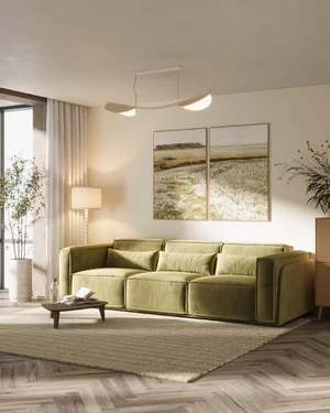 Модульный 4-местный диван-кровать, выкатная еврокнижка V3 Vento Light в интерьере: фото 