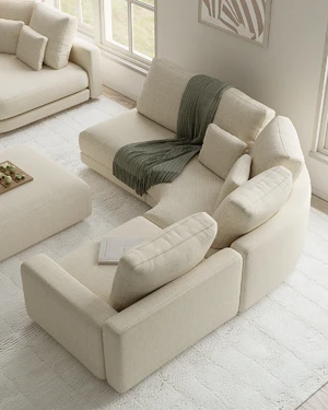 4-х местный угловой модульный диван без механизма 339 см Oltre в интерьере: фото 5